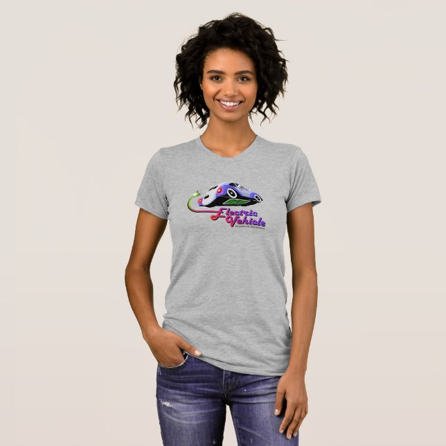 Framtida elektriskt Fordon | Slim-passning för kvi T Shirt (Hel framsida)