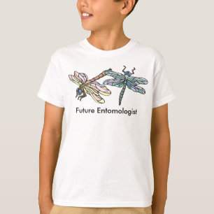 Framtida entomolog Peach och Blue Dragonflies Tee