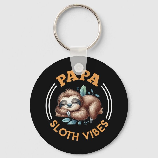 Framtida Far Pappa Sloth Vibes Funny Soon to be Da Nyckelring (Framsida)