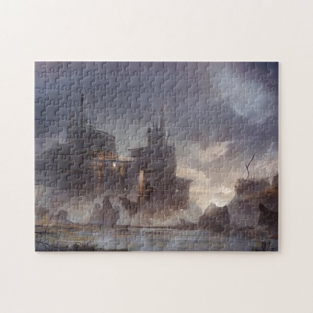 Framtida fästning Sea Vatten Clouds Rain Natature  Pussel (Horisontell)