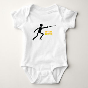 Framtida fencer, svartsilhuette fencing anpassning t-shirt