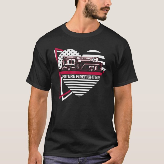 Framtida Firefighter Future Firefighter Fireman Re T Shirt (Framsida)