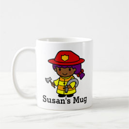 Framtida Firefighter Girl med Ax och Hose Kaffemugg