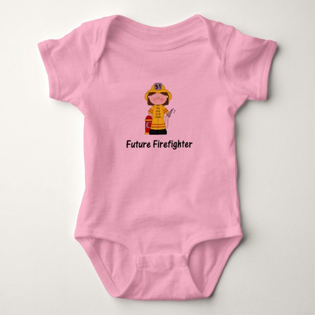 Framtida Firefighter Girl Tee Shirt (Framsida)