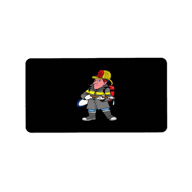 Framtida Firefighter Hose Jacka & Helmet Rädding Adressetikett (Framsidan)