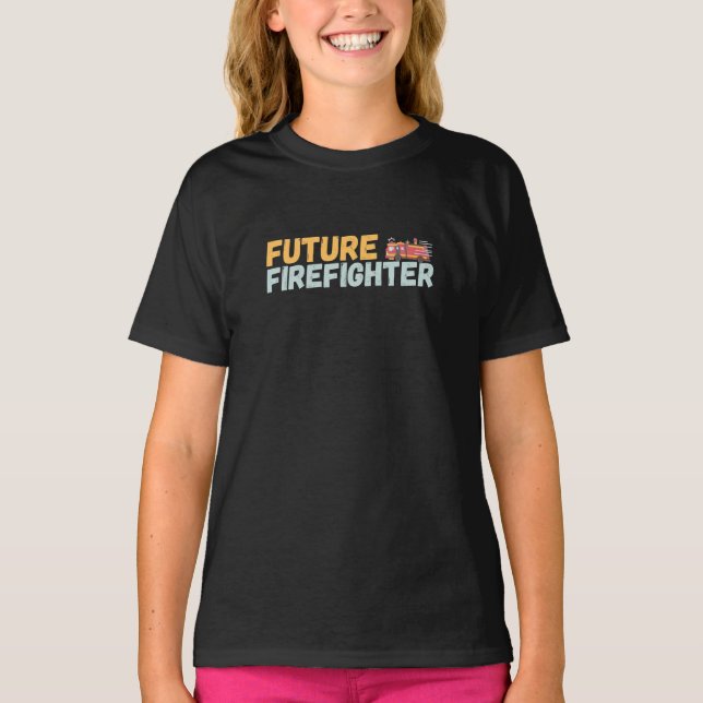 Framtida Firefighter Kids och Tonåringar T Shirt (Framsida)