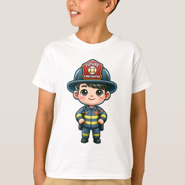 Framtida Firefighter Kids T-Shirt - Tecknad (Framsida)