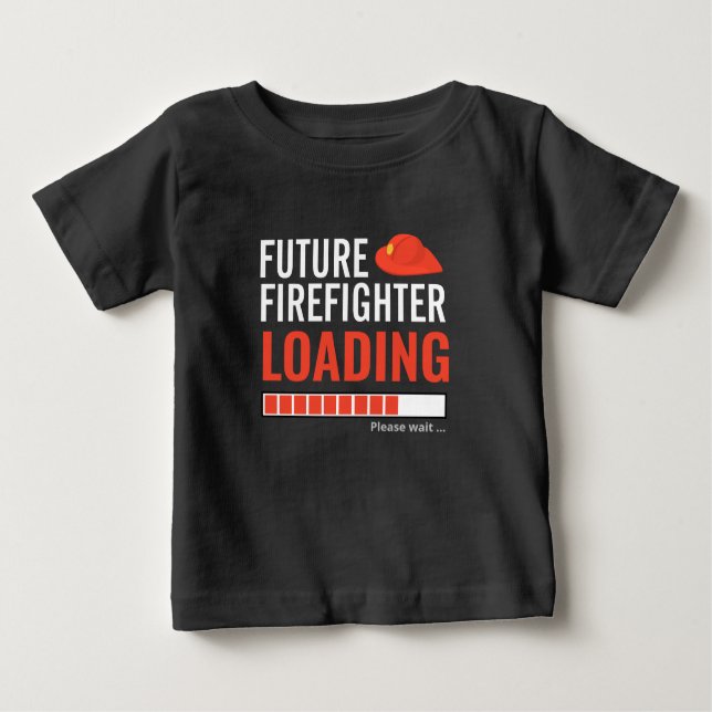 Framtida Firefighter Loading Cute Funny Personlig T Shirt (Framsida)