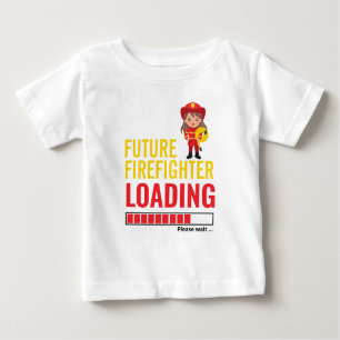 Framtida Firefighter Loading Cute Girl Personlig T Shirt