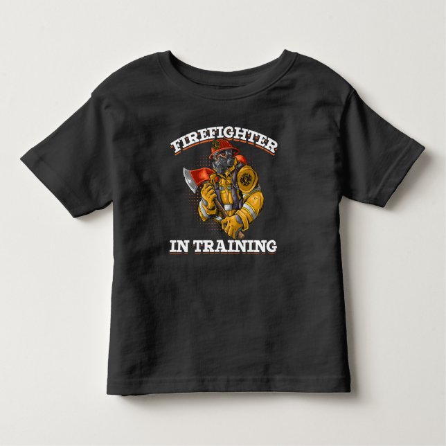 Framtida Fireman Coola Boys och Girls Firefighter T Shirt (Framsida)