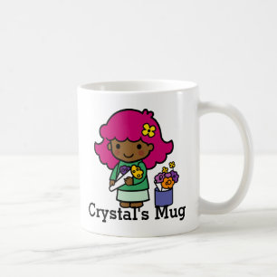 Framtida Florist Girl med blommor Kaffemugg