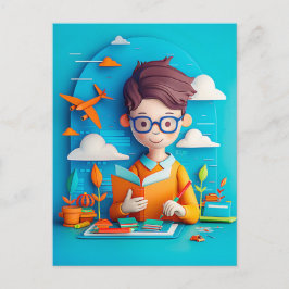 Framtida författare till Bok Dream för barn Helg Vykort