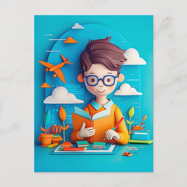 Framtida författare till Bok Dream för barn Helg Vykort (Framsida)