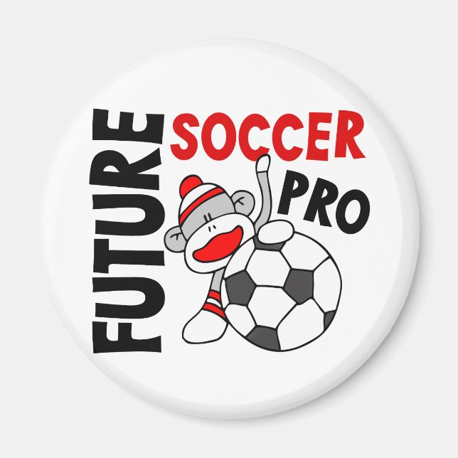 Framtida fotbollsspelare Pro Sock monkey Magnet (Framsidan)