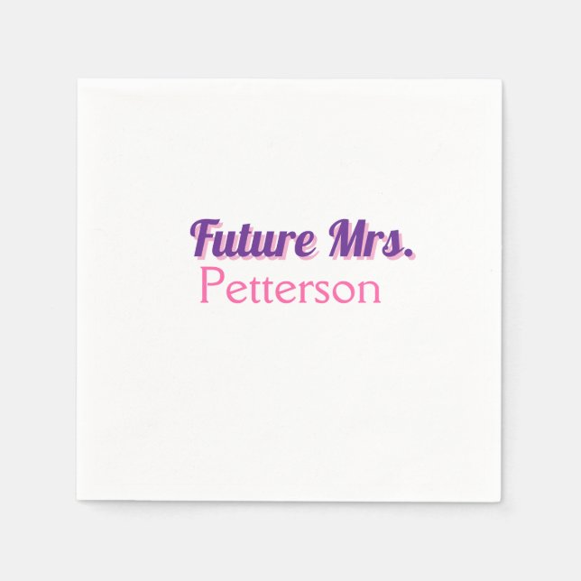 Framtida fru add namebride bröllop bachelorette pa pappersservett (Framsidan)