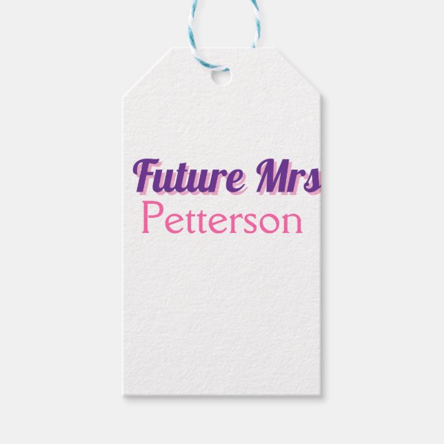 Framtida fru add namebride bröllop bachelorette pa presentetikett (Framsidan)