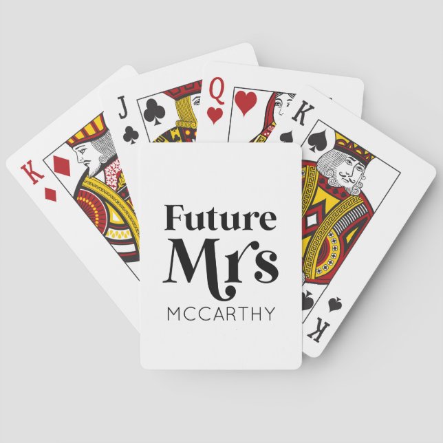 Framtida fru Anpassningsbar efternamn Bride to be  Casinokort (Baksidan)