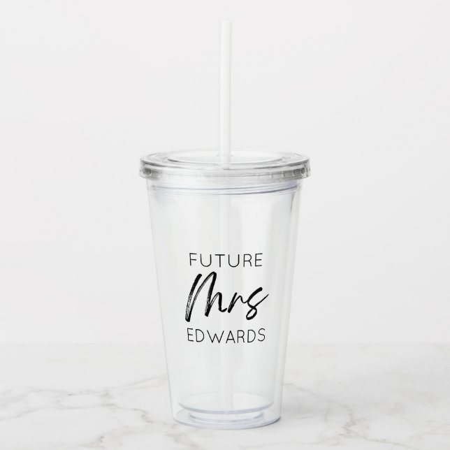 Framtida fru Anpassningsbar efternamn Bride to be  Take Away Mugg (Framsida)