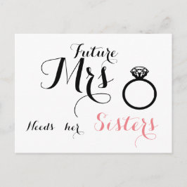 Framtida fru behöver hennes systrar - Bridesmaid-k Vykort