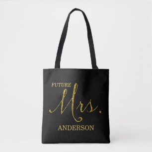 Framtida fru Black och Faux-Glitter Guld Tygkasse
