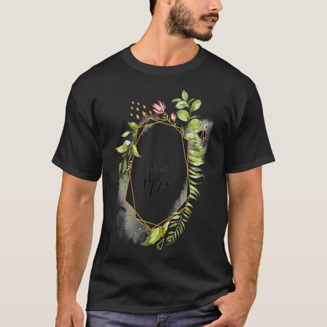 Framtida fru Blommigt Diamond Fiancee Bachelorette T Shirt (Framsida)
