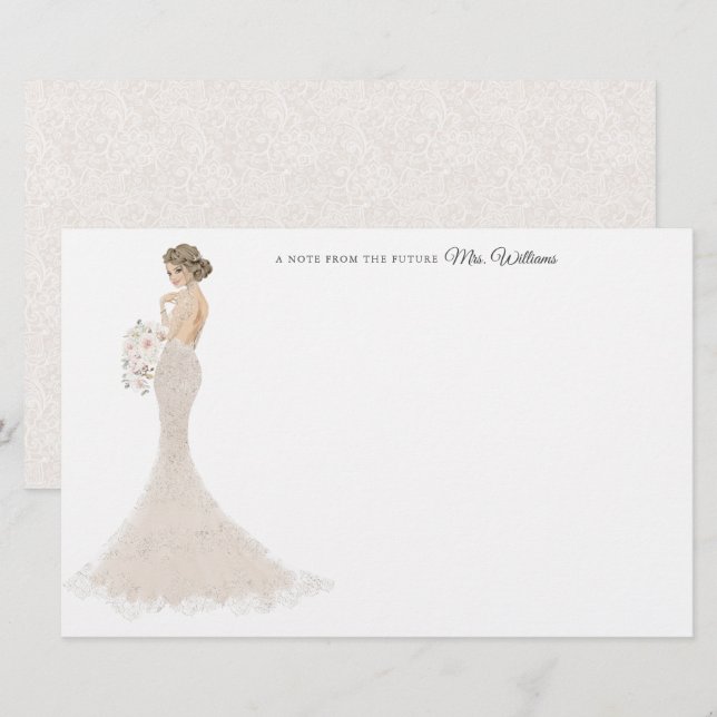 Framtida fru Bride Tack Stationery Brevpapper (Fram/baksida)