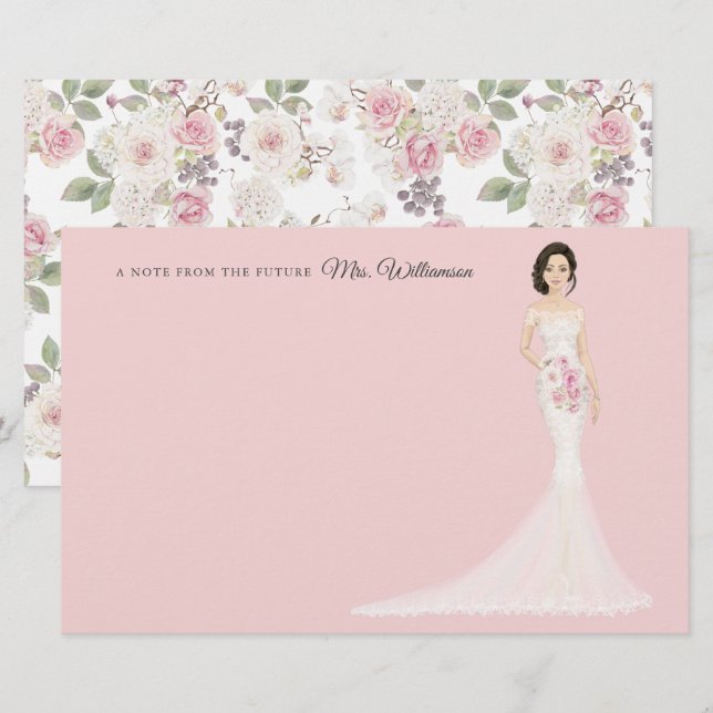 Framtida fru Bride Tack Stationery Brevpapper (Fram/baksida)