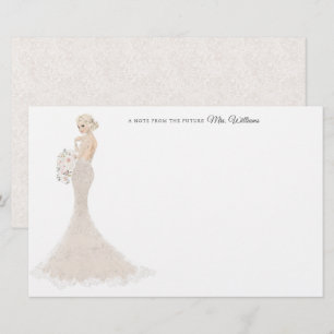 Framtida fru Bride Tack Stationery Brevpapper