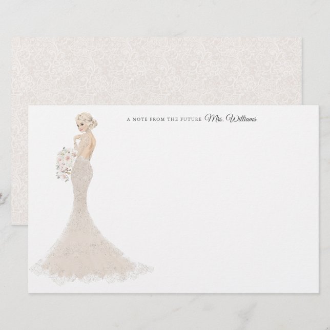 Framtida fru Bride Tack Stationery Brevpapper (Fram/baksida)