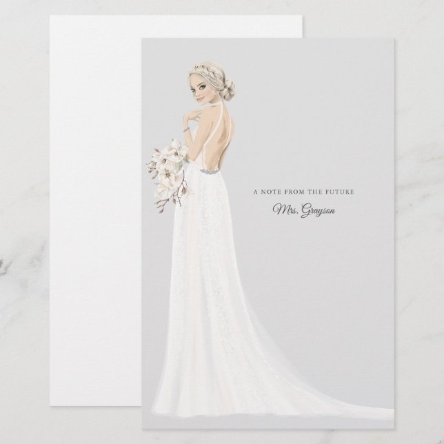 Framtida fru Bride Tack Stationery Brevpapper (Fram/baksida)