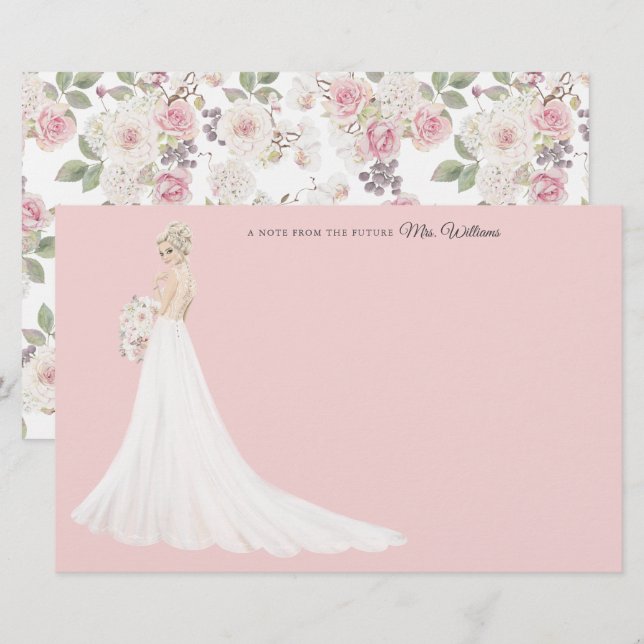 Framtida fru Bride Tack Stationery Brevpapper (Fram/baksida)