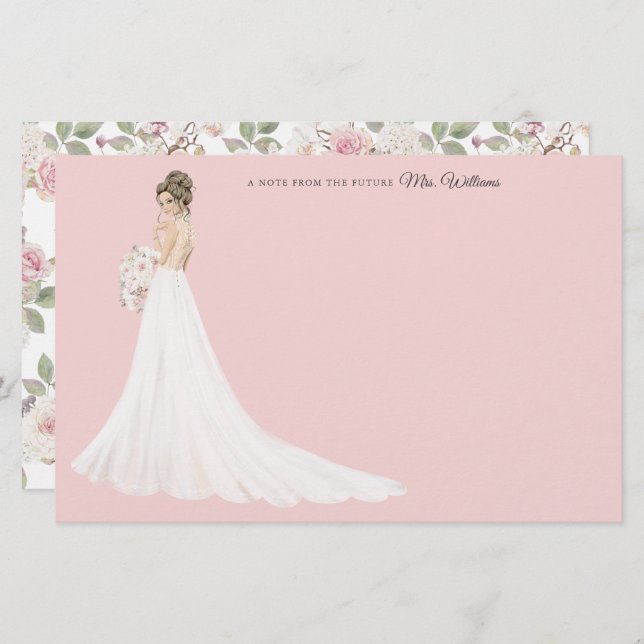 Framtida fru Bride Tack Stationery Brevpapper (Fram/baksida)