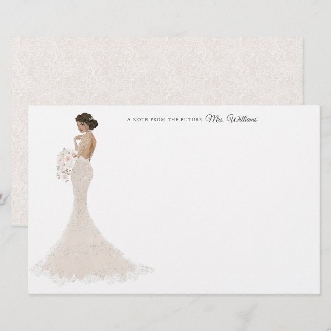 Framtida fru Bride Tack Stationery Brevpapper (Fram/baksida)