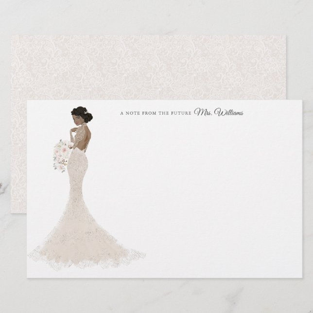 Framtida fru Bride Tack Stationery Brevpapper (Fram/baksida)