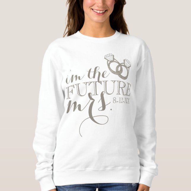 Framtida Fru Brud Att Vara Diamant Förlovningsring T Shirt (Framsida)