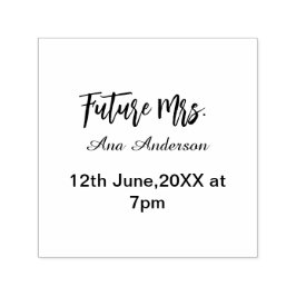 Framtida fru efternamn brud att vara lila grå namn självfärgande stämpel