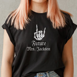 Framtida fru Gothic Skeleton Heart Bachelorette T Shirt
