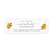 Framtida fru Guld Löv Bröllop Returadress