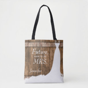 Framtida fru i Rustic Wood Stil Tygkasse