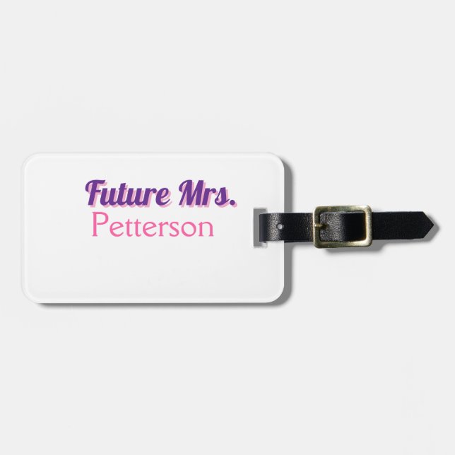 Framtida fru lägg till namn brud bröllop möhippa bagagebricka (Horisontell Framsida)