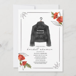 Framtida fru Leather Jacka Poppies Möhippa Inbjudningar