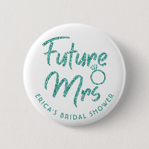 Framtida fru Möhippa Turqoise Glitter Button