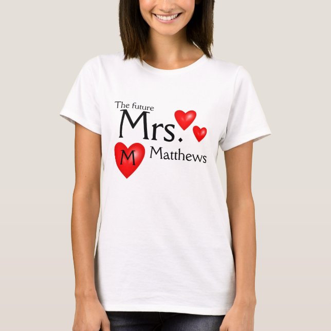 Framtida fru Namn Bride Bröllop Shirt Tröja (Framsida)