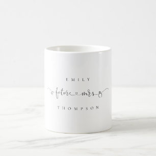 Framtida fru Namn Heart Ring Bride Kaffemugg
