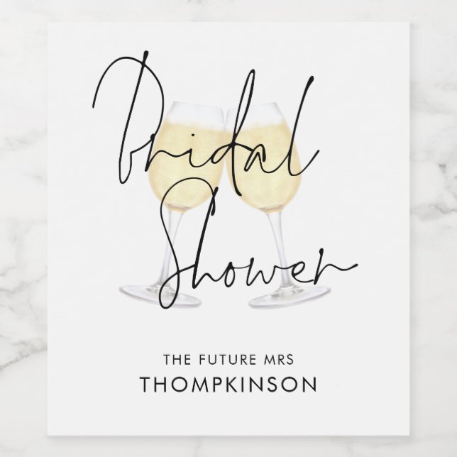 Framtida fru Namn Vin Glass-Möhippan Vinflaska Etikett (Singel etikett)