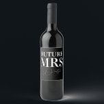Framtida fru Personlig Black Bröllop Vinflaska Etikett<br><div class="desc">Framtida etikett för fru Personlig Black Bröllop Vin</div>
