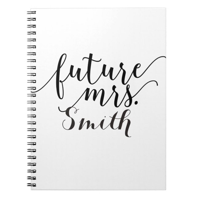 Framtida fru Personligt bröllp Planning Notebook Anteckningsbok (Framsidan)