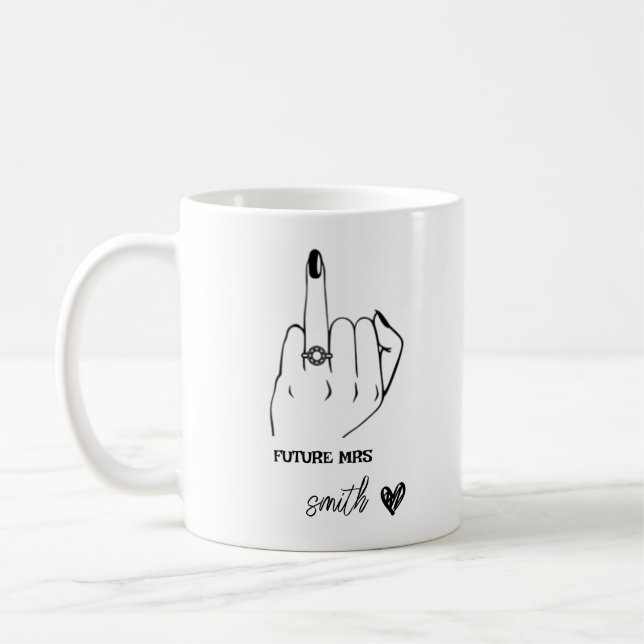 Framtida fru Ring Finger Förlovning Gift Bride kom Kaffemugg (Vänster)
