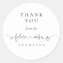 Framtida fru Ring Heart Möhippa Tack Runt Klistermärke