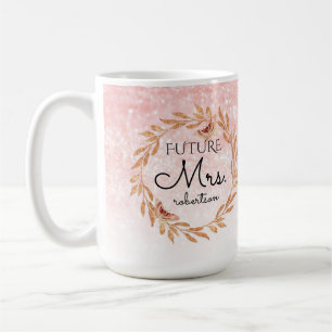 Framtida fru Ro Rosa Glitter Möhippa Kaffemugg